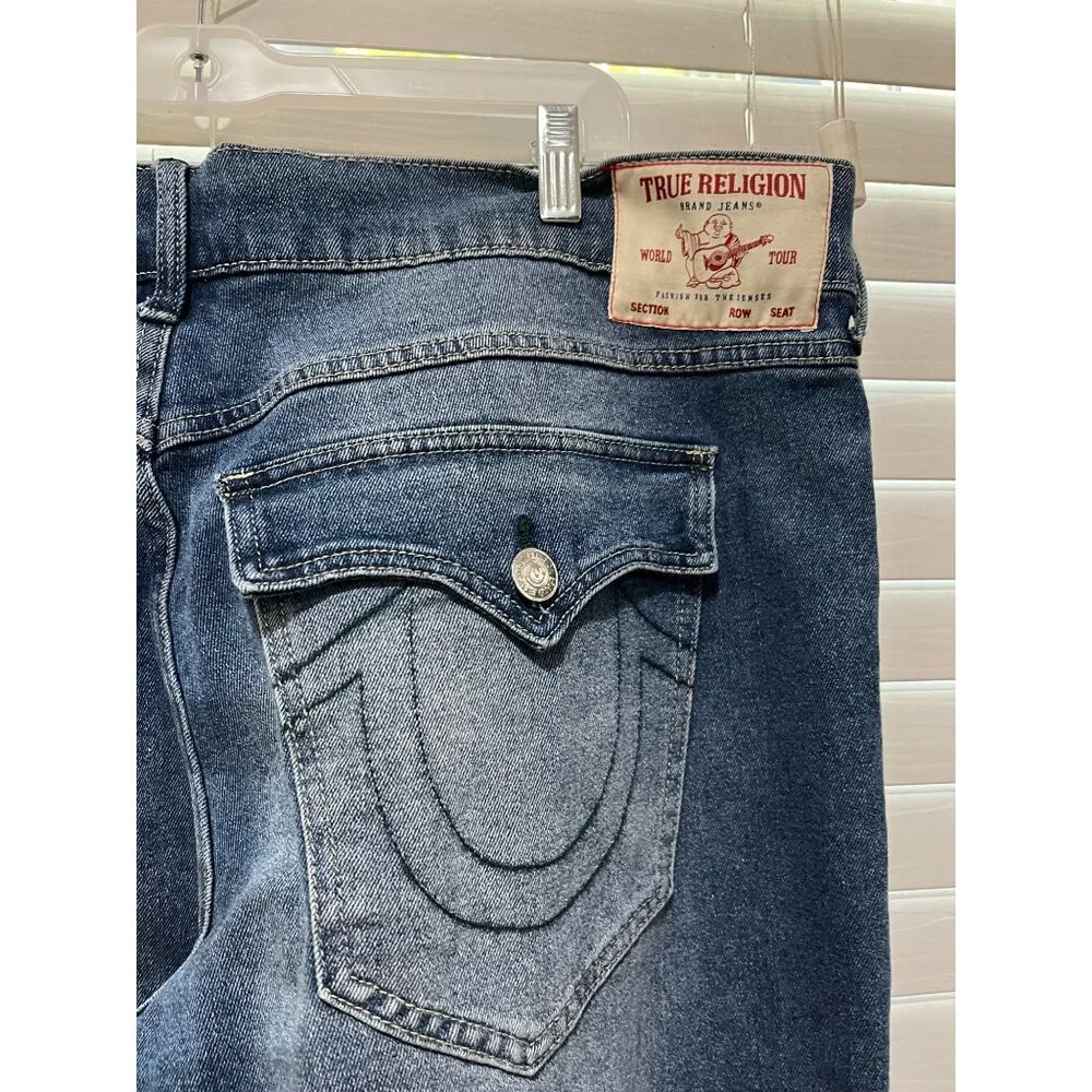 True Religion‎ Geno Relaxed Slim Mens Jeans Size 40x32 Medium Wash Blue Denim